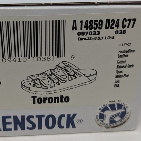 Birkenstock Toronto Sandals Brown Size 8 Women New in Box Leather Strappy Slides - Picture 9 of 9
